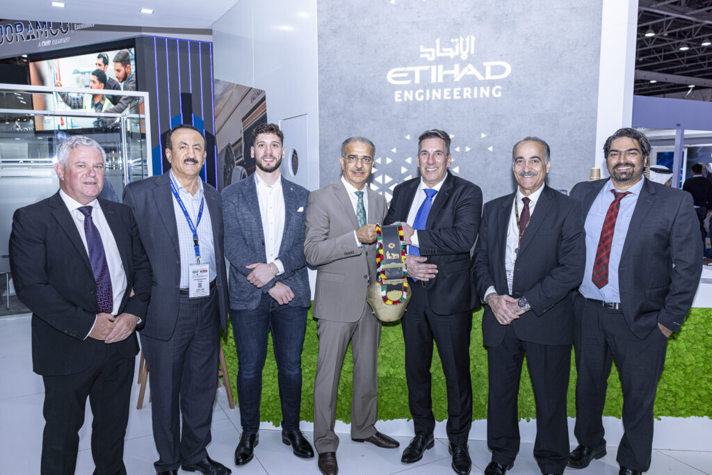 Etihad Airways Engineering and AMROS teams at MRO Middle East