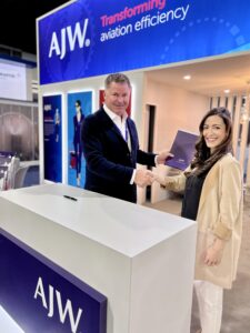 Christopher Whiteside, AJW Group and Maria Sanchez, Honeywell Aerospace, at MRO Americas