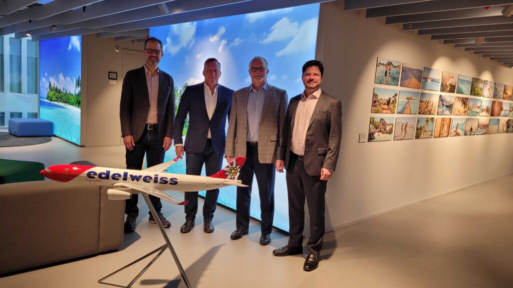 Representatives from Edelweiss and Datalex at Edelweiss’s Head Office in Zurich, Switzerland