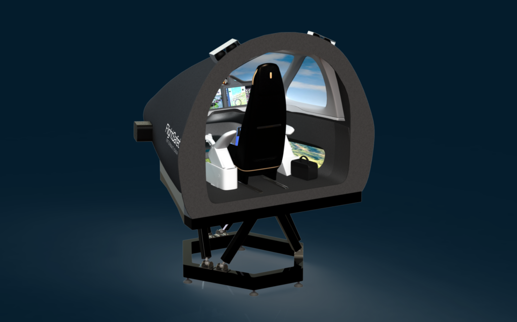 Image of the flight simulator from FlightSafety