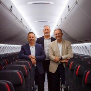 Benoit Hudon, President and CEO of DRAKKAR Aerospace & Ground Transportation, Hugo Brouillard, Vice President and COO of Avianor and Denis Deschamps, Co-founder, President and CEO of DRAKKAR