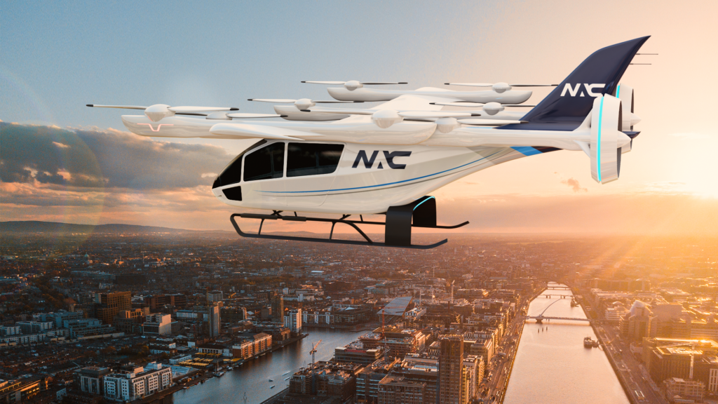 Rendering of eVTOL aircraft in NAC livery