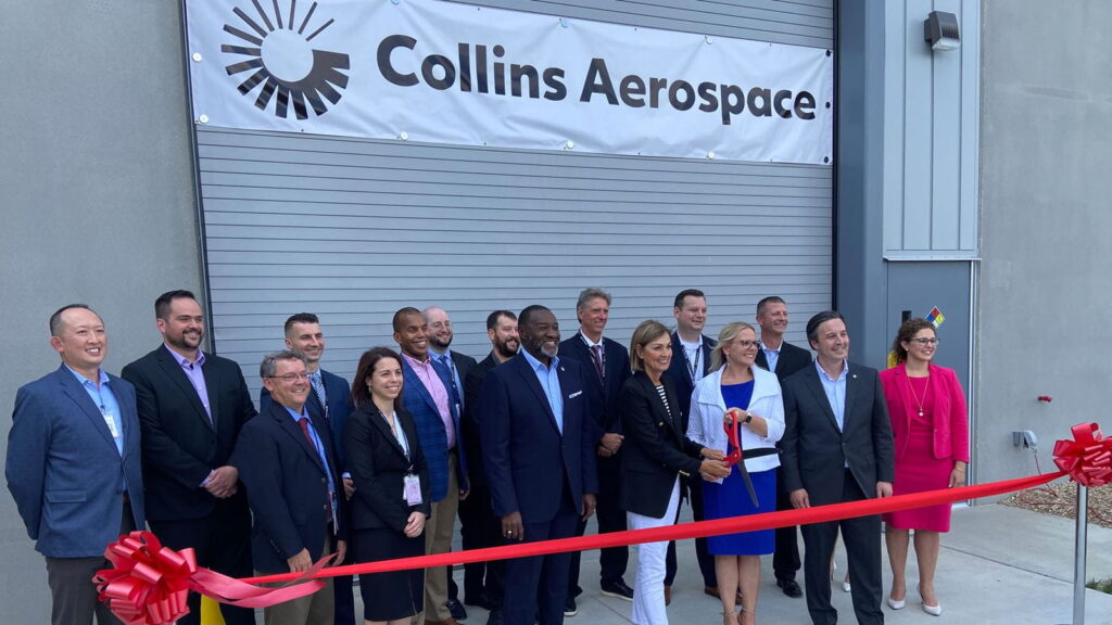 Ribbon-cutting ceremony at Collins Aerospace’s expanded additive manufacturing centre in West des Moines