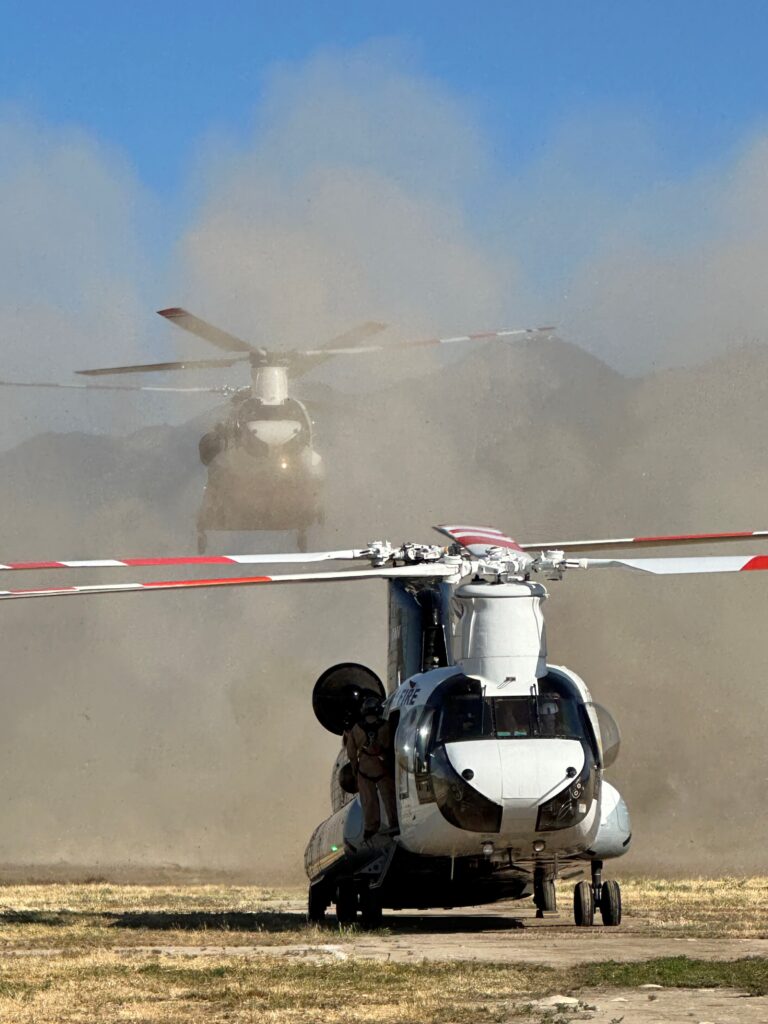 CH-47s QRF demonstration in Irwindale, California