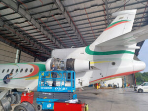 ExecuJet performs heavy maintenance checks on a Falcon 8X jet