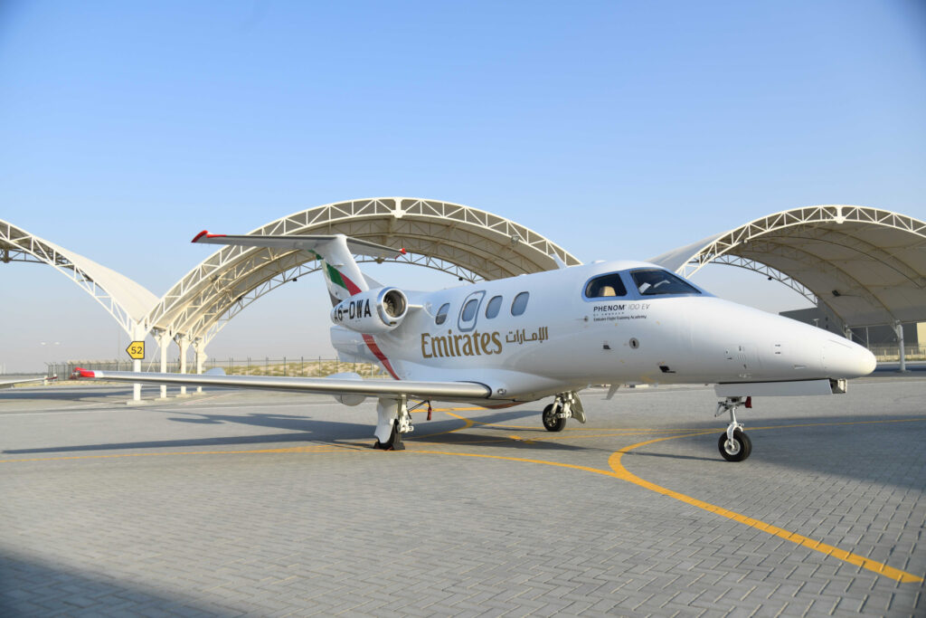 Emirates has launched its new on-demand regional charter service with a Phenom 100 jet