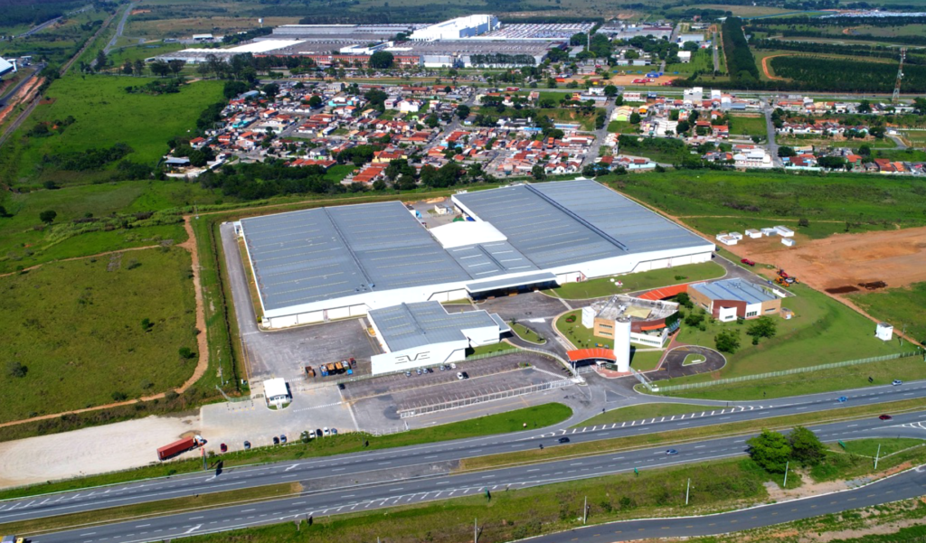 Aerial view of the eVTOL production site in Taubate, Brazil