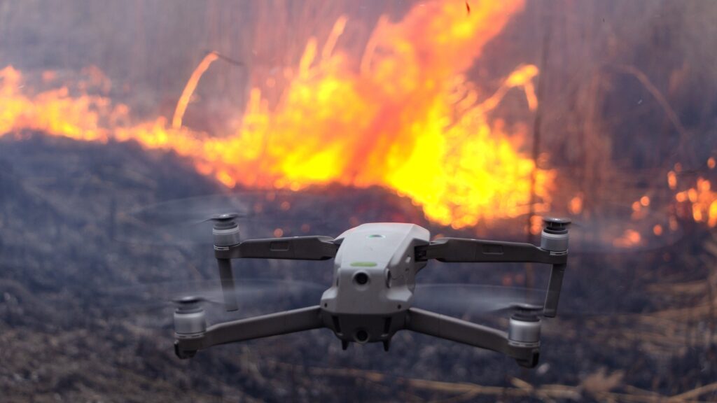 Drones in service combatting wildfires