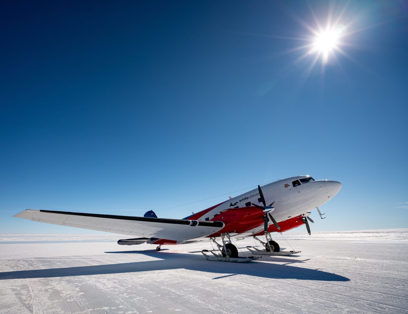Basler aircraft on ice runway