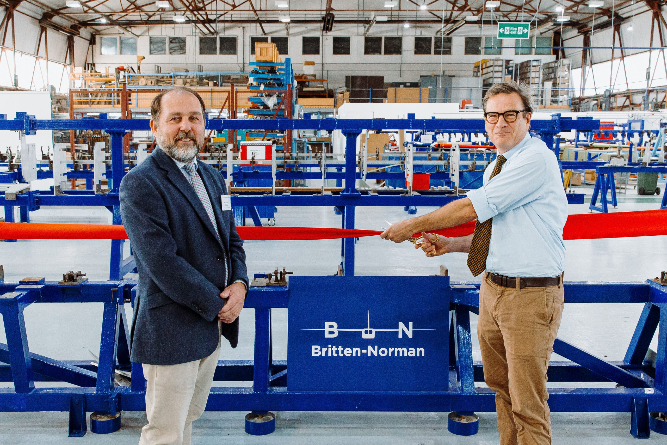The new production line officially opened with a ribbon-cutting ceremony