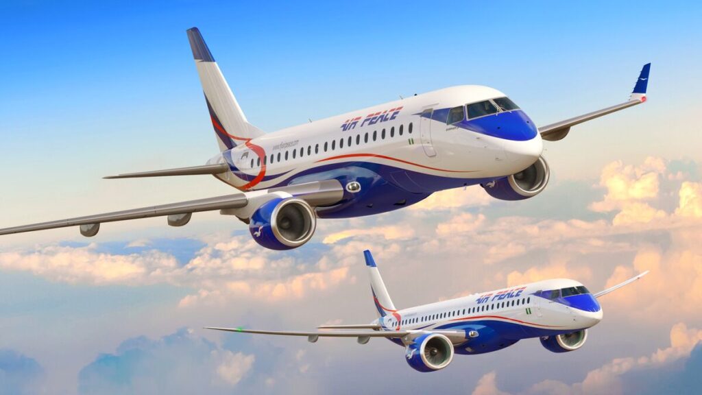 Rendering of E175 jets in Air Peace livery