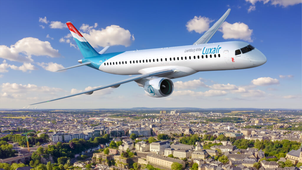 E195-E2 jet in Luxair livery