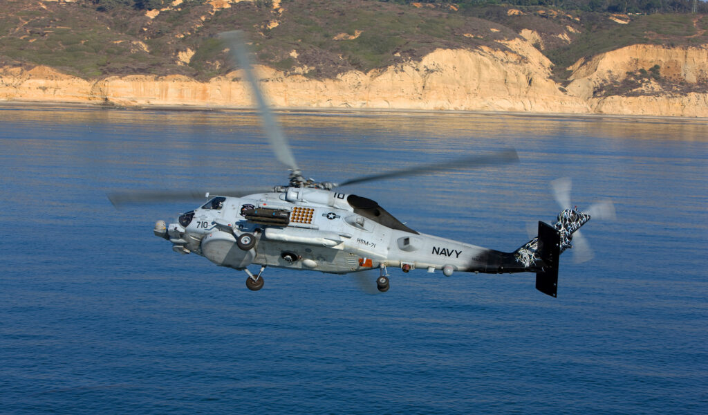 A U.S. Navy MH-60R helicopter