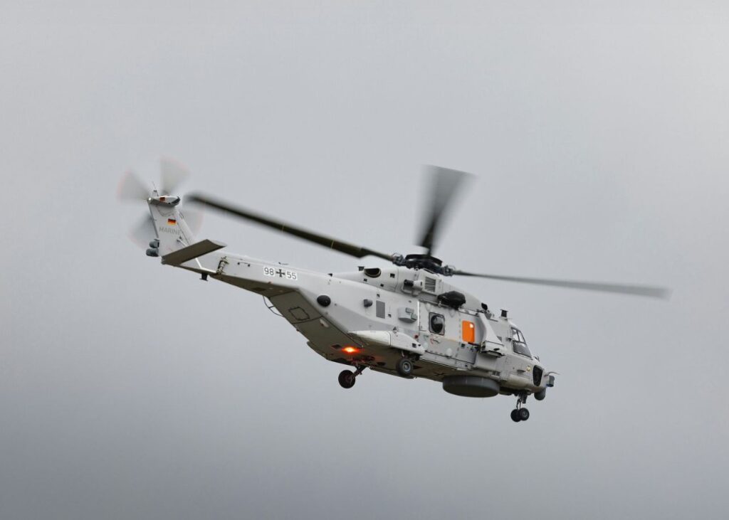 The NH90 Sea Tiger for the German Navy on its maiden flight