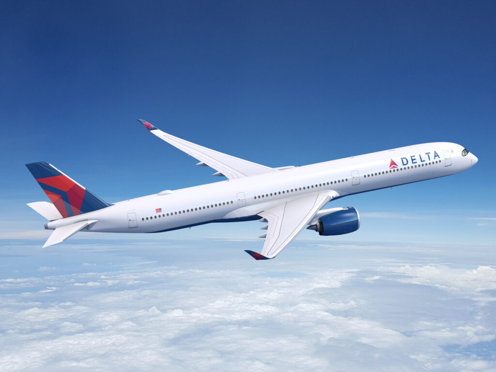 Rendering of Airbus A350-1000 in Delta livery