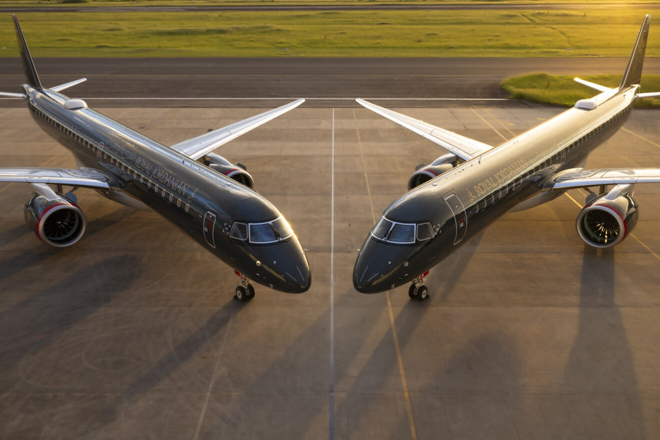The two E195-E2 jets for Royal Jordanian Airlines © Embraer