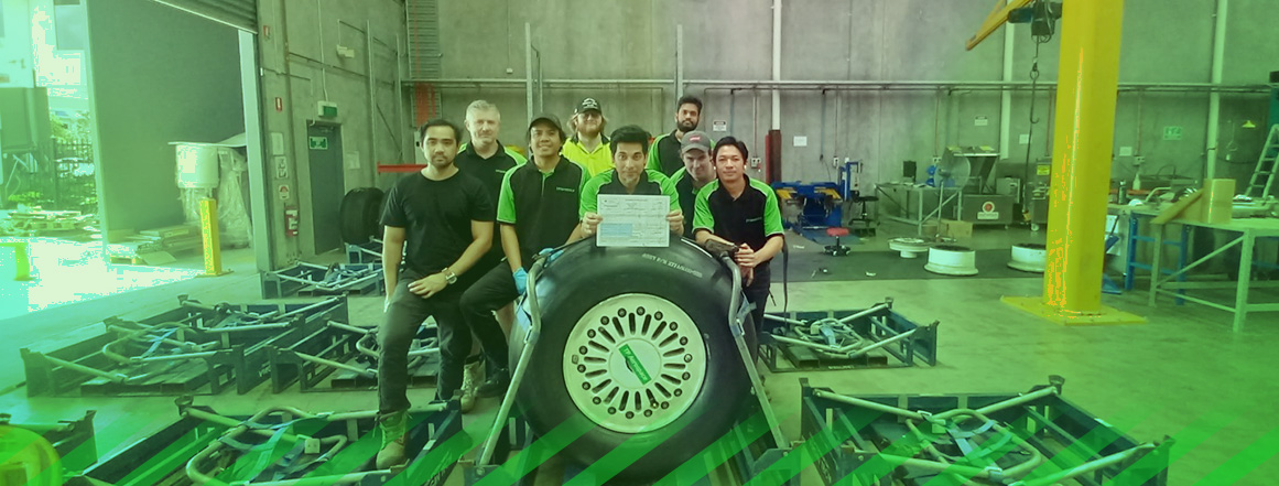 Mechanics of the Brisbane facility showing the new certificate from CASA © TP Aerospace