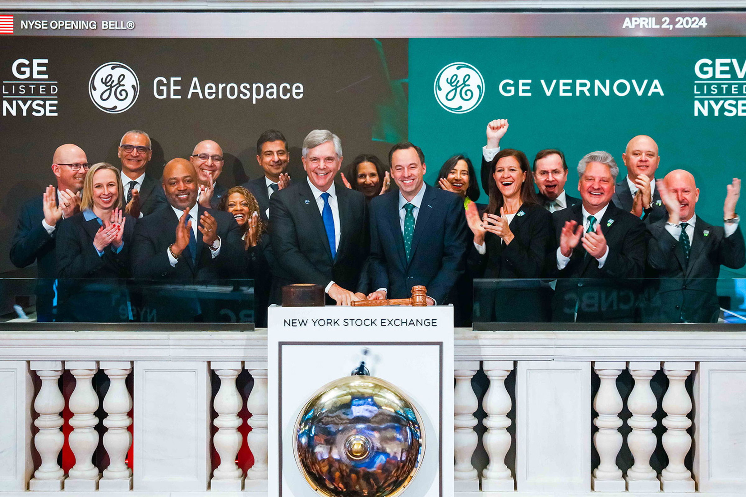GE Aerospace and GE Vernova rang the opening bell together on April 2, 2024, at the NYSE © GE Vernova
