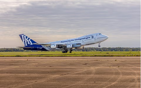 The Pearl 10X took to the skies on Rolls-Royce's dedicated Boeing 747 flying testbed © Rolls-Royce