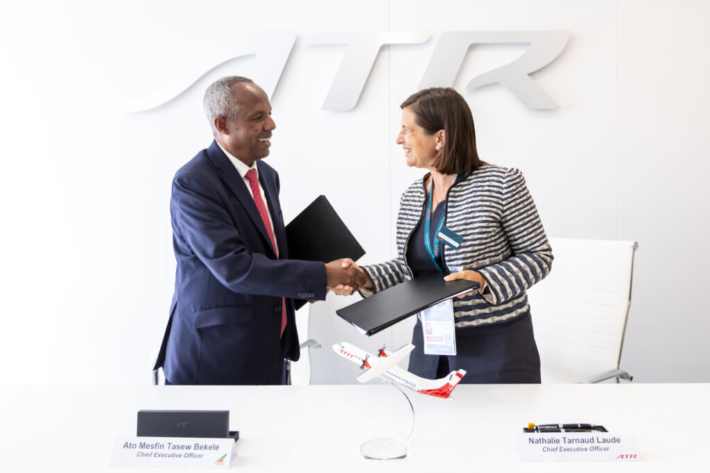 Nathalie Tarnaud Laude CEO of ATR and Ato Mesfin Tasew Bekele, Ethiopian Airlines Group’s CEO © ATR