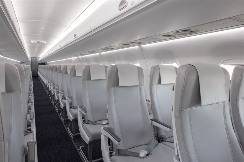 Finnair's refurbished Embraer cabin