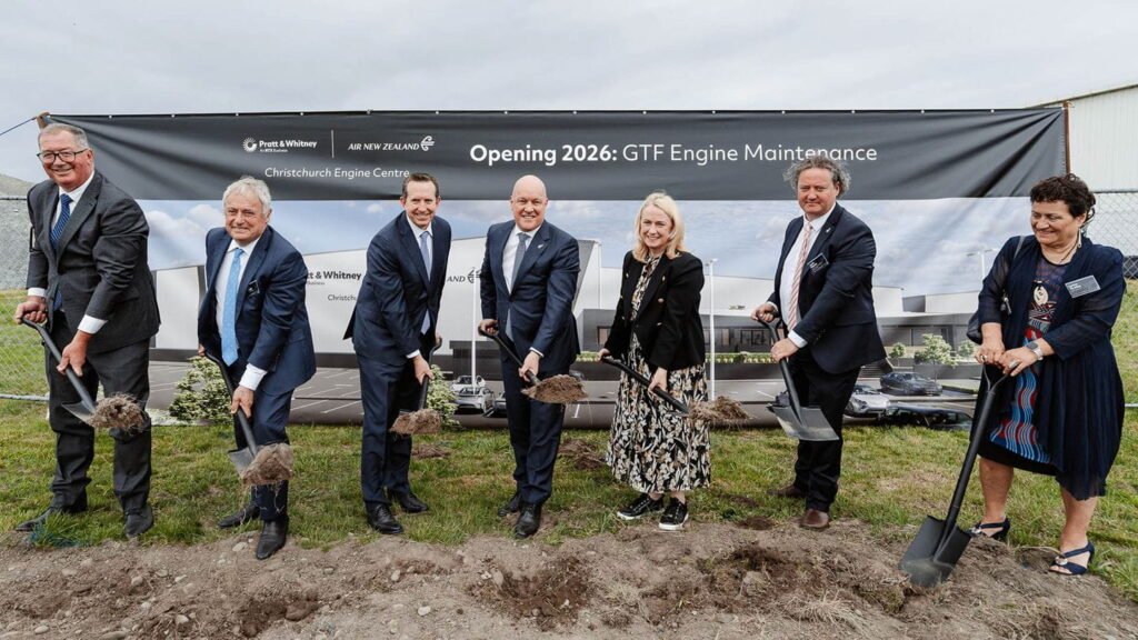 Official ground-breaking ceremony for the expansion of the Christchurch Engine Centre © Pratt & Whitney