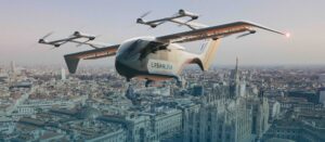 Integrity eVTOL aircraft in UrbanLink livery