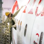 Installation of AeroSHARK on Austrian Airlines' Boeing 777 © Lufthansa Technik