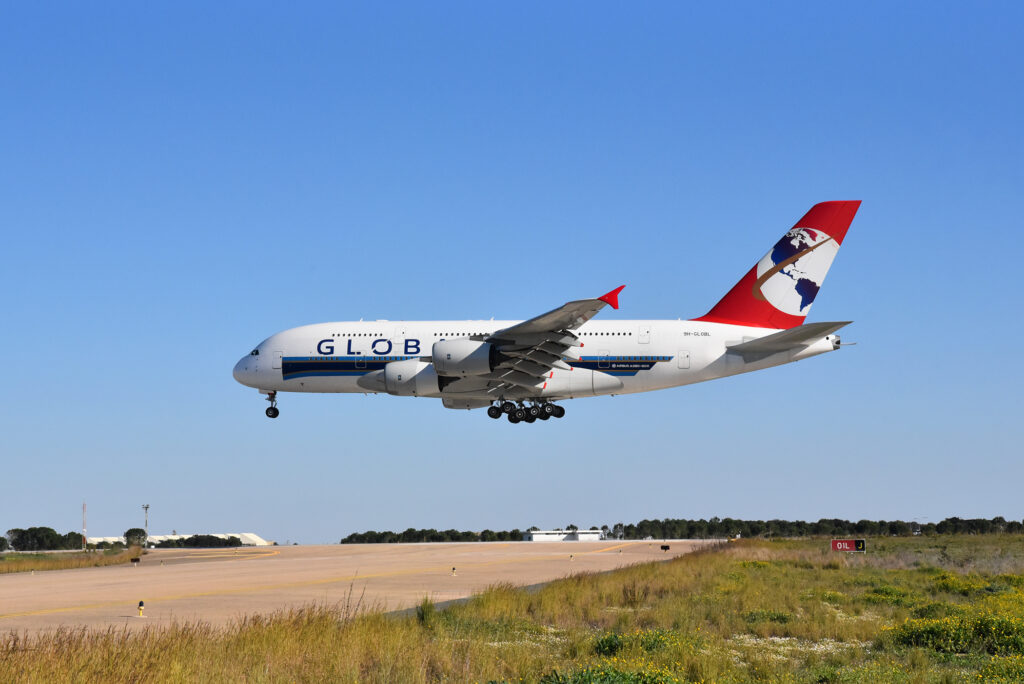 The second A380 arrives in Baja, Portugal, for maintenance at MESA – Maintenance & Engineering © Mesa