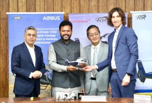 The agreement was signed in the presence of key dignitaries, including Shri Kinjarapu Rammohan Naidu, Honourable Minister of Civil Aviation and senior officials from both Airbus and the Mahindra Group