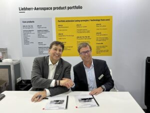 Agreement signing with Alex Vlielander, Chief Customer Officer, Liebherr-Aerospace and Olivier Legrand, President & CEO of Revima Group REVIMA