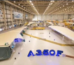 The first A350F wing set has been completed at the Broughton facility