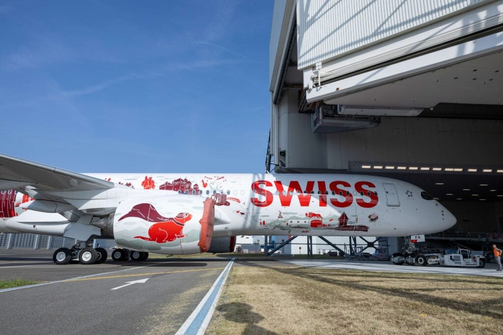 The Airbus A350 in its ‘Wanderlust’ livery © SWISS