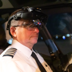 Pilot with headset