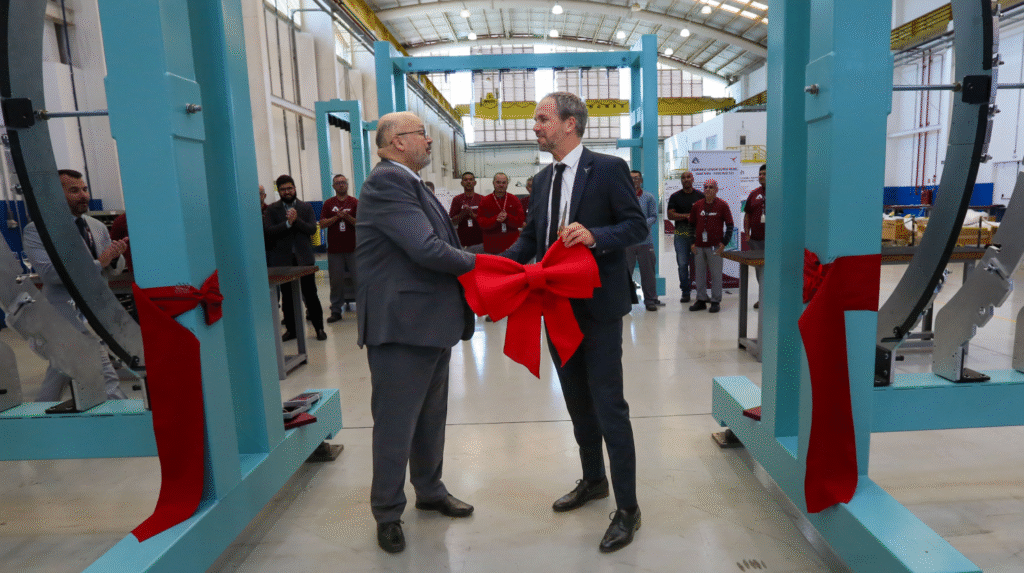 Official inauguration of the new fuselage assembly line at Akaer's facility in Brazil