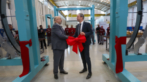 Official inauguration of the new fuselage assembly line at Akaer's facility in Brazil
