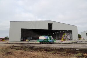 Hangar 9 is nearing completion at Teesside Airport © Teesside International Airport