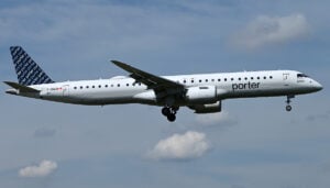 The latest deals involved the sale-and- leaseback of two new Embraer E195-E2 jets, delivered and leased to Canada’s Porter Airlines © AirTeamImages