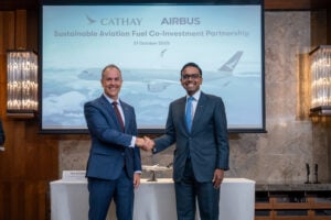 The agreement was announced in Hong Kong on the sidelines of the IATA World Sustainability Symposium
