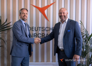 Nico Neumann, CEO of Deutsche Aircraft and Graham Younger, VP Global Aerospace at Expleo