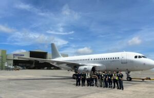 Dornier Technology’s Clark-based team with an Airbus A319, now approved under its new US FAA certification © Dornier Technology
