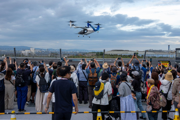 Joby aircraft in ANA livery flying at EXPO 2025 Osaka, Kansai, Japan © Joby Aviation