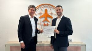 TrueNoord CEO Anne-Bart Tieleman (l) and Elysian co-CEO and co-founder Daniel Rosen Jacobson