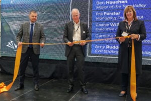Ribbon-cutting ceremony of the second hangar at Teesside International Airport © WLFC