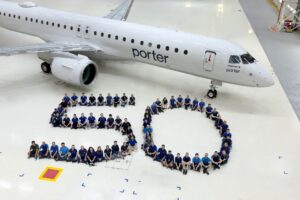 Porter Airlines has taken delivery of its 50th Embraer E195-E2 jet