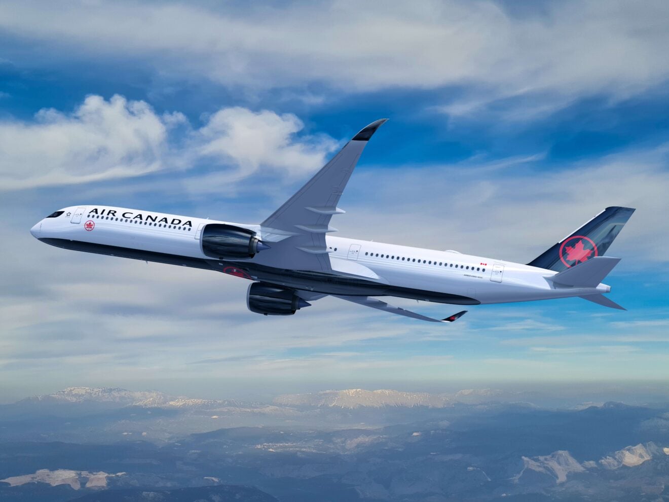Image of an Airbus A350-1000 in Air Canada livery