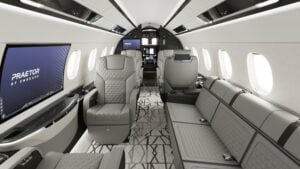 Interior of Praetor 600E jet © Embraer