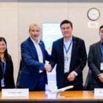 Sealing the deal for GE90 engine support: representatives from Philippine Airlines and AFI KLM E&M