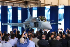 Embraer, Saab and the Brazilian Air Force unveiled the first Gripen E Fighter produced in Brazil