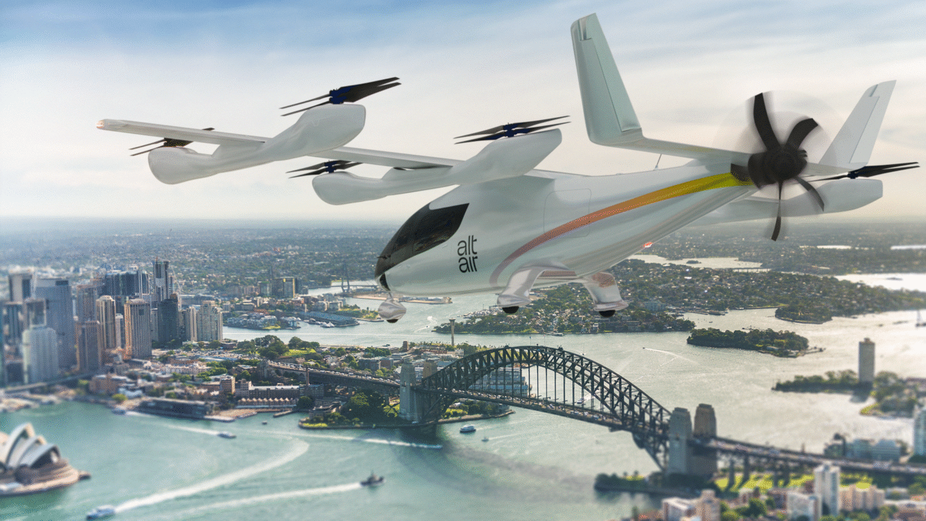 Image of an eVTOL aircraft in Alt Air livery © Eve Air Mobility